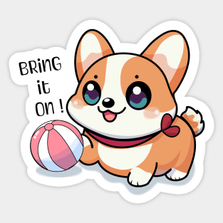 Playing with puppies on holiday Sticker